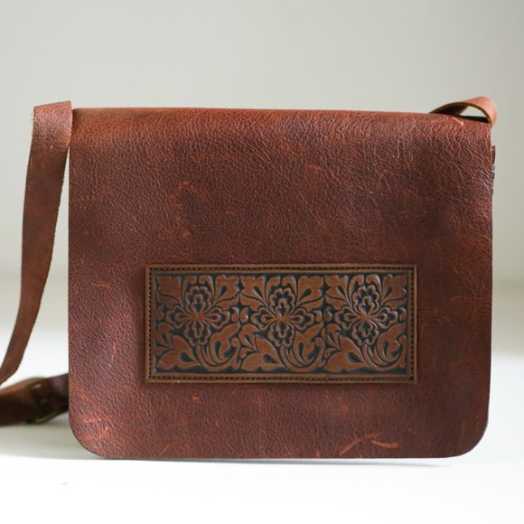 Unbranded | Foreign Handbags - Leather Distressed Unisex Brown Bohemian Crossbody
